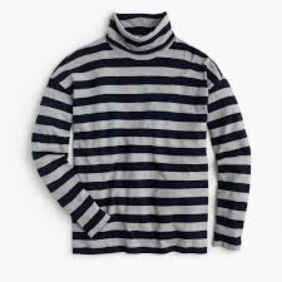 J. Crew Tops - J. CREW Deck Stripe Turtleneck T-Shirt